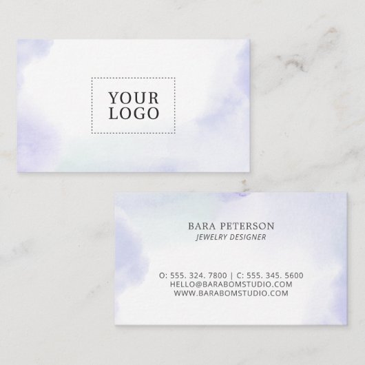 Carte de visite de logos de couleur violet (Devant / Derrière)