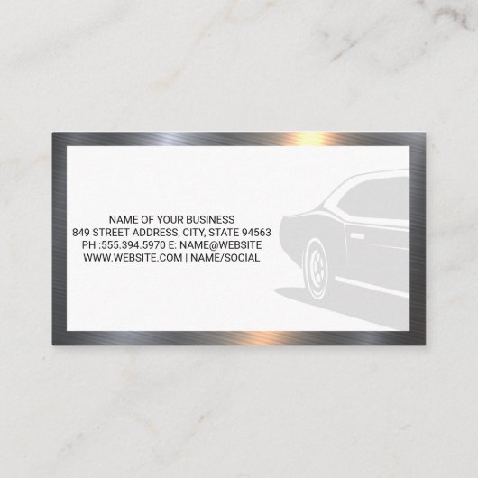 Carte de visite de logos de pièces d'auto Performa (Dos)