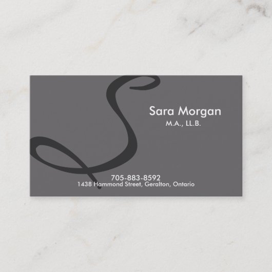Carte de visite de loi - monogramme (Devant)