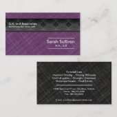 Carte de visite de loi - professionnel noir gris (Devant / Derrière)