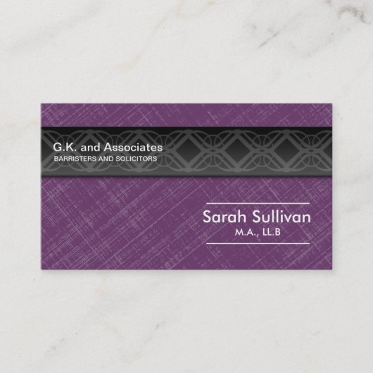 Carte de visite de loi - professionnel noir gris (Devant)