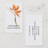 Carte de visite de l'Oiseau du Paradis (Devant / Derrière)