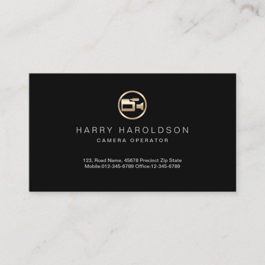 Carte de visite de l'opérateur de l'icône de camér (Devant)