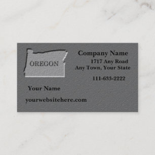 Carte de visite de l'Oregon aspect pierre sculptée