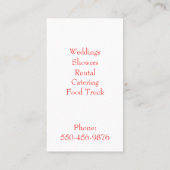 Carte de visite de l'organisateur de la fête de ba (Dos)