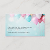 Carte de visite de l'organisateur de parties Ballo (Dos)