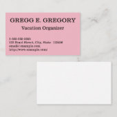 Carte de visite de l'organisateur de vacances de b (Devant / Derrière)