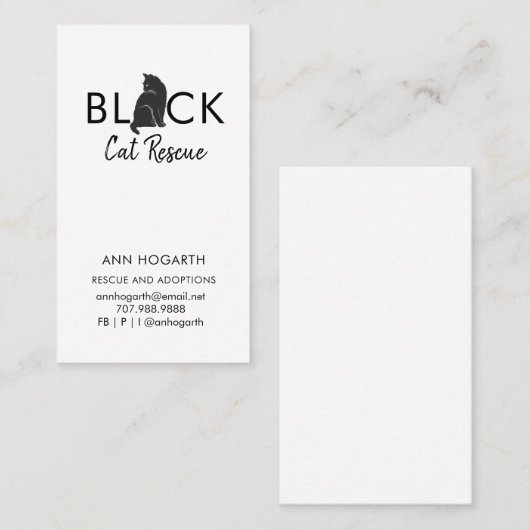 Carte de visite de l'organisation Secourt de chat  (Devant / Derrière)