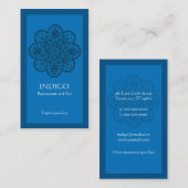 Carte de visite de l'ornement Indigo (Devant / Derrière)