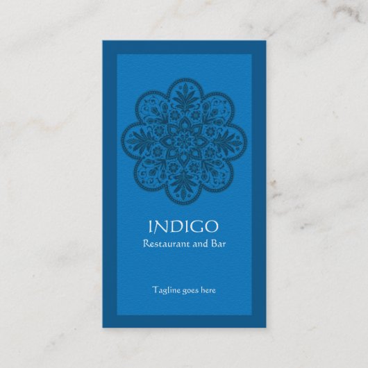 Carte de visite de l'ornement Indigo (Devant)