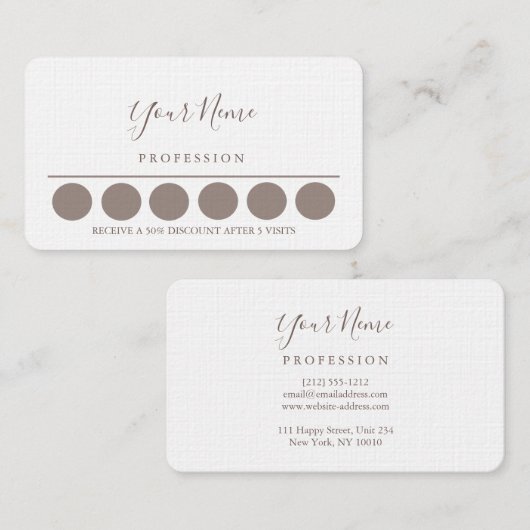 Carte de visite de loyauté (Devant / Derrière)