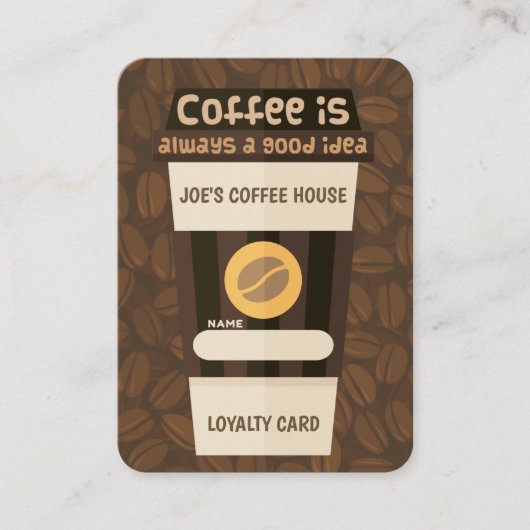 carte de visite de loyauté du café (Devant)
