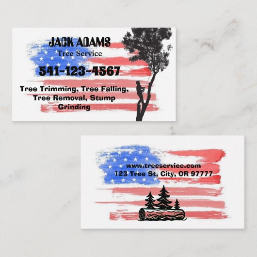 Carte de visite de Lumberjack Tree Service (Devant / Derrière)