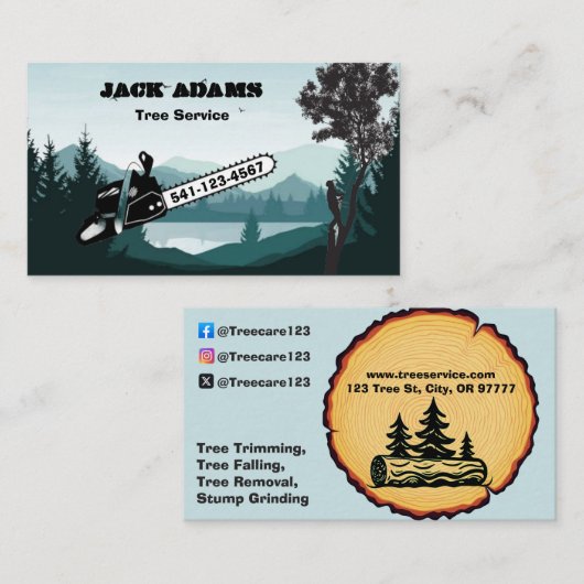Carte de visite de Lumberjack Tree Service (Devant / Derrière)