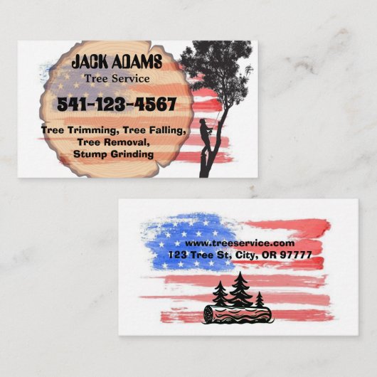Carte de visite de Lumberjack Tree Service (Devant / Derrière)