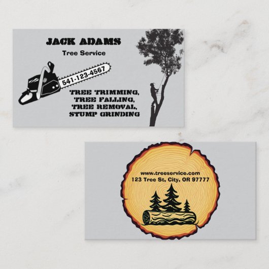 Carte de visite de Lumberjack Tree Service (Devant / Derrière)