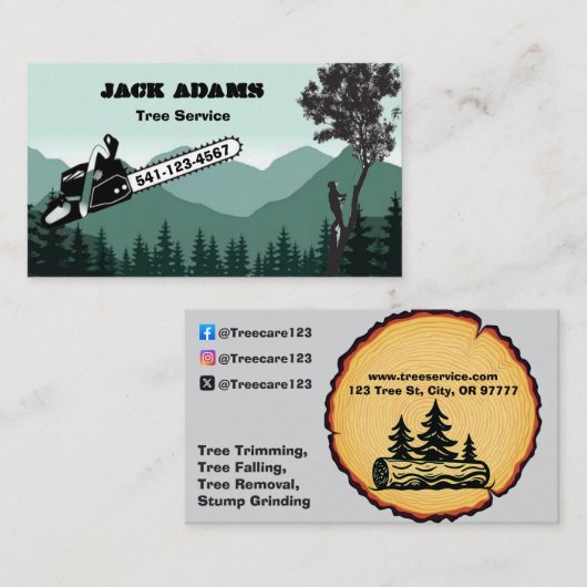Carte de visite de Lumberjack Tree Service (Devant / Derrière)