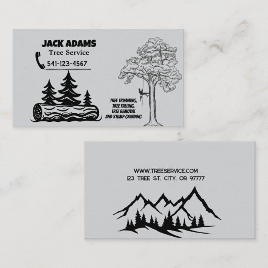 Carte de visite de Lumberjack Tree Service (Devant / Derrière)