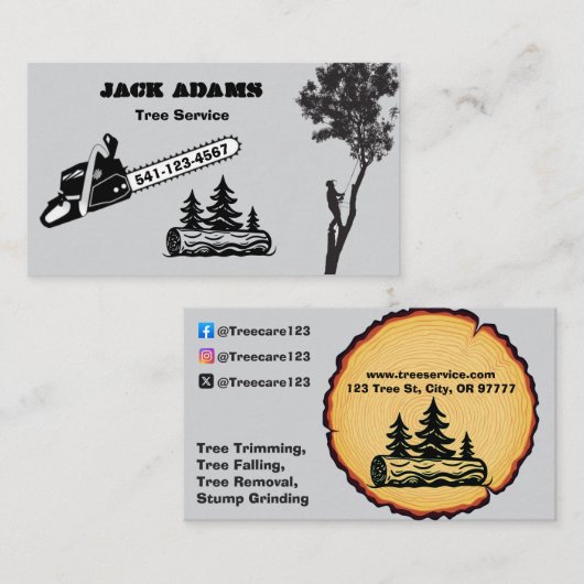 Carte de visite de Lumberjack Tree Service (Devant / Derrière)