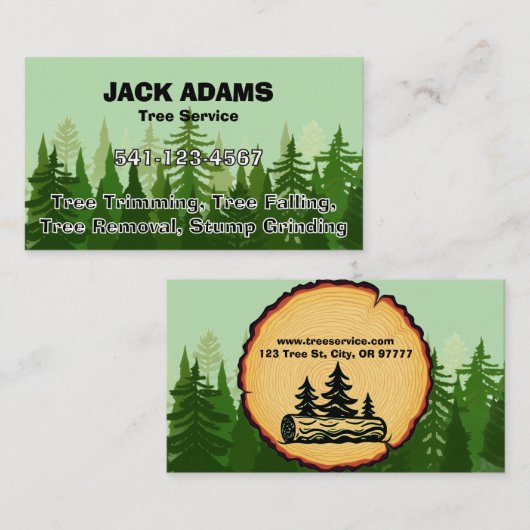 Carte de visite de Lumberjack Tree Service (Devant / Derrière)