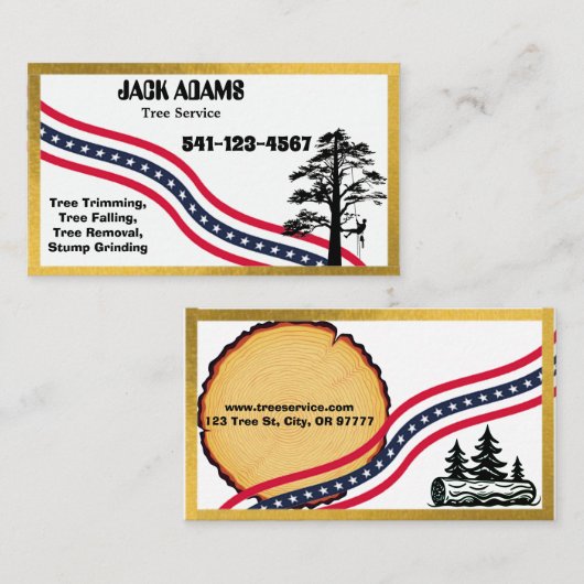 Carte de visite de Lumberjack Tree Service (Devant / Derrière)