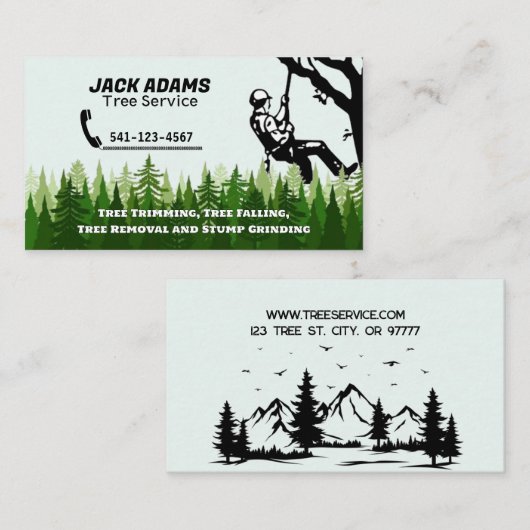 Carte de visite de Lumberjack Tree Service (Devant / Derrière)