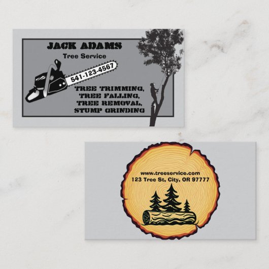 Carte de visite de Lumberjack Tree Service (Devant / Derrière)
