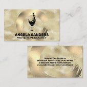 Carte de visite de lunettes de vin brossé en métal (Devant / Derrière)