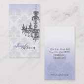 Carte de visite de lustre de damassé (bleu) (Devant / Derrière)