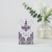 Carte de visite de lustre de damassé (pourpre) (Debout devant)