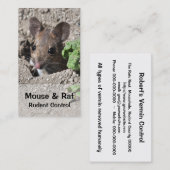 Carte de visite de lutte contre les parasites de (Devant / Derrière)