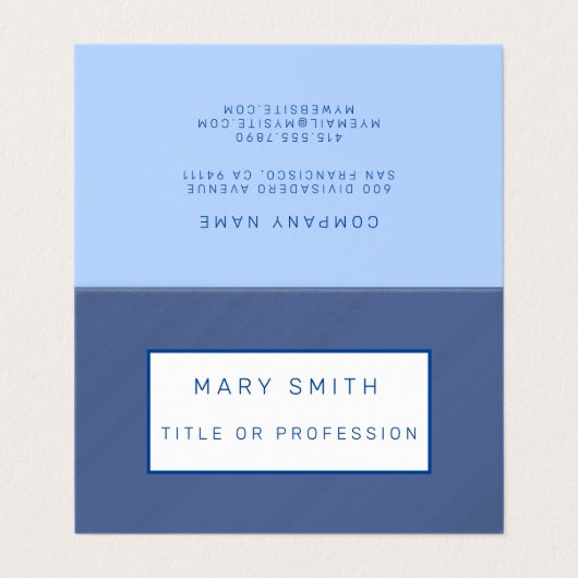 Carte de visite de luxe bleu (Extérieur déplié)