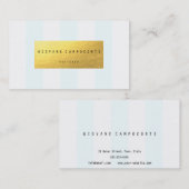 Carte de visite de luxe de feuille d'or avec blanc (Devant / Derrière)