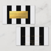 Carte de visite de luxe de feuille d'or en noir et (Devant / Derrière)