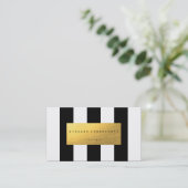 Carte de visite de luxe de feuille d'or en noir et (Debout devant)