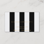 Carte de visite de luxe de feuille d'or en noir et (Dos)