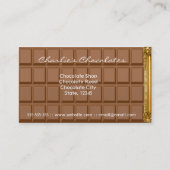Carte de visite de luxe de magasin de chocolats de (Dos)