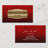 Carte de visite de luxe de rouge de velours (Devant / Derrière)