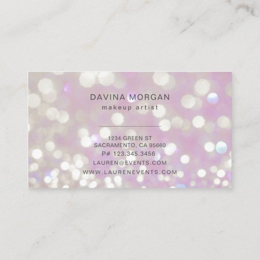 carte de visite de luxe en cristal pastel bokeh (Dos)