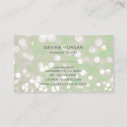 carte de visite de luxe en cristal pastel bokeh (Dos)