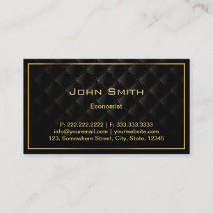 Carte de visite de luxe foncé d'économiste de