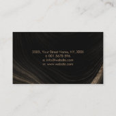 Carte de visite de luxe Gold et Black Hair Stylist (Dos)