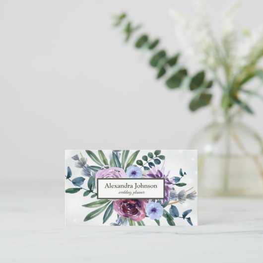 Carte de visite de luxe moderne Chic Leaf Foil (Debout devant)