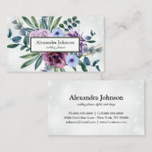 Carte de visite de luxe moderne Chic Leaf Foil (Devant / Derrière)