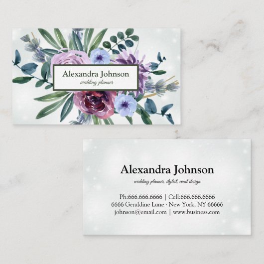 Carte de visite de luxe moderne Chic Leaf Foil (Devant / Derrière)