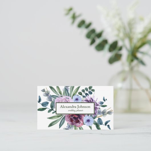 Carte de visite de luxe moderne Chic Leaf Foil (Debout devant)