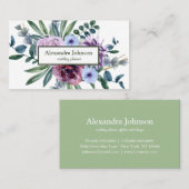 Carte de visite de luxe moderne Chic Leaf Foil (Devant / Derrière)