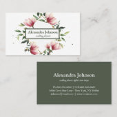 Carte de visite de luxe moderne Chic Leaf Foil (Devant / Derrière)