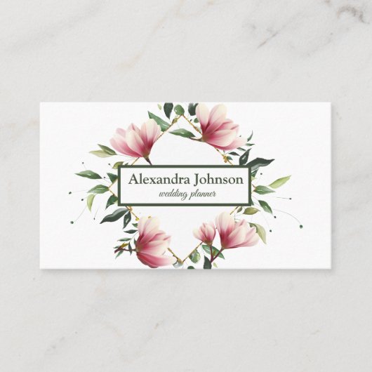 Carte de visite de luxe moderne Chic Leaf Foil (Devant)