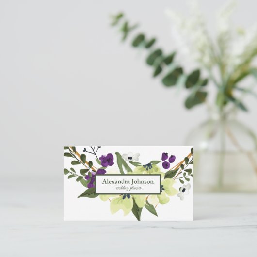 Carte de visite de luxe moderne Chic Leaf Foil (Debout devant)